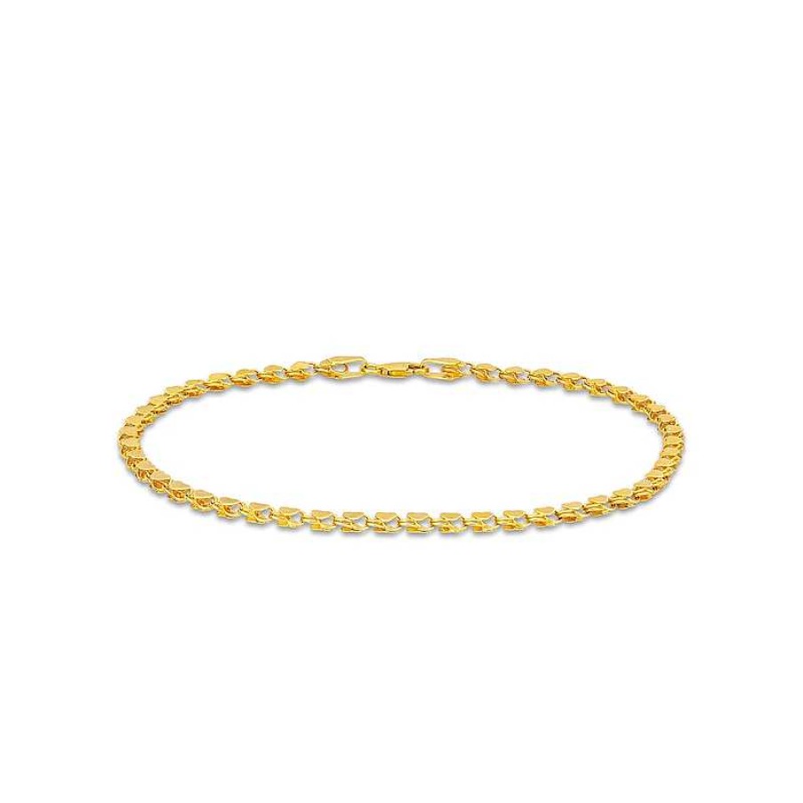 Zales Mirror Heart Anklet In 10K Gold - 9.0" Bracelets