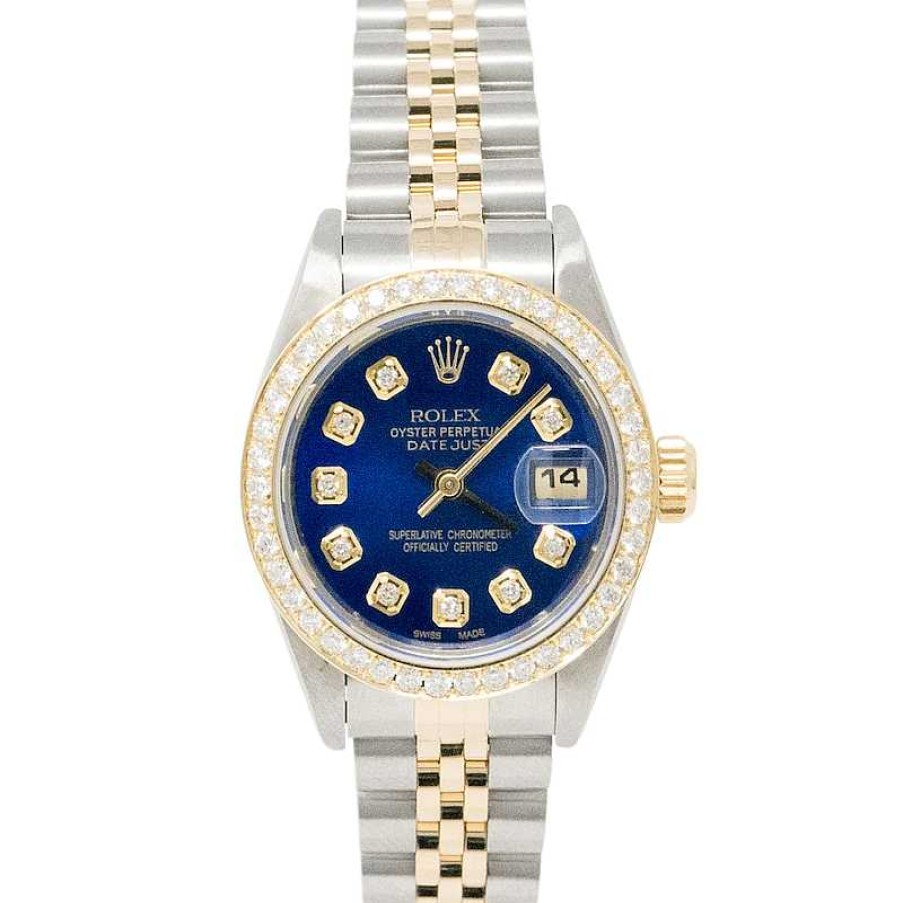 Rolex Previously Owned - Ladies' Rolex Datejust 26 1 Ct. T.W. Diamond Two-Tone Automatic Watch (Model: 69173) Watches