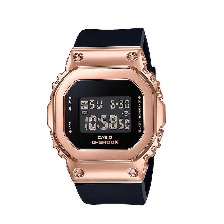 Casio G-Shock Ladies' Casio G-Shock S-Series Rose-Tone Strap Watch With Black Dial (Model: Gms5600Pg-1) Watches