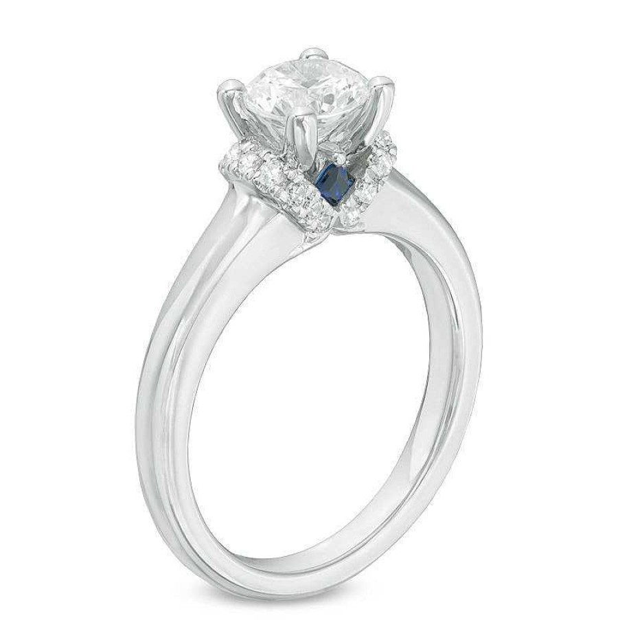 Zales Vera Wang Love Collection 1-1/10 Ct. T.W. Diamond Solitaire Collar Engagement Ring In 14K White Gold Rings