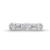 Zales 2-5/8 Ct. T.W. Emerald-Cut And Round Certified Lab-Created Diamond Bezel-Set Anniversary Band In 14K White Gold (F/Vs2) Rings