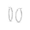 Zales Oval 27.0Mm Tube Hoop Earrings In Hollow 14K White Gold Earrings