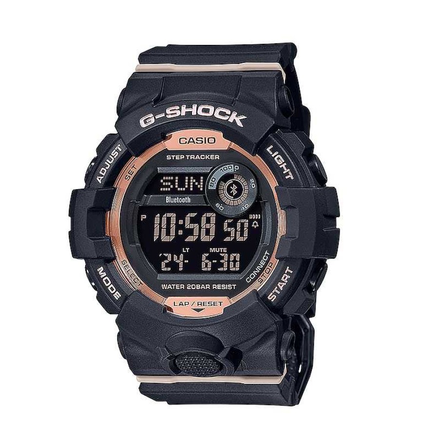 Casio G-Shock Ladies' Casio G-Shock S Series Black Strap Watch With Rose-Tone Dial (Model: Gmdb800-1) Watches