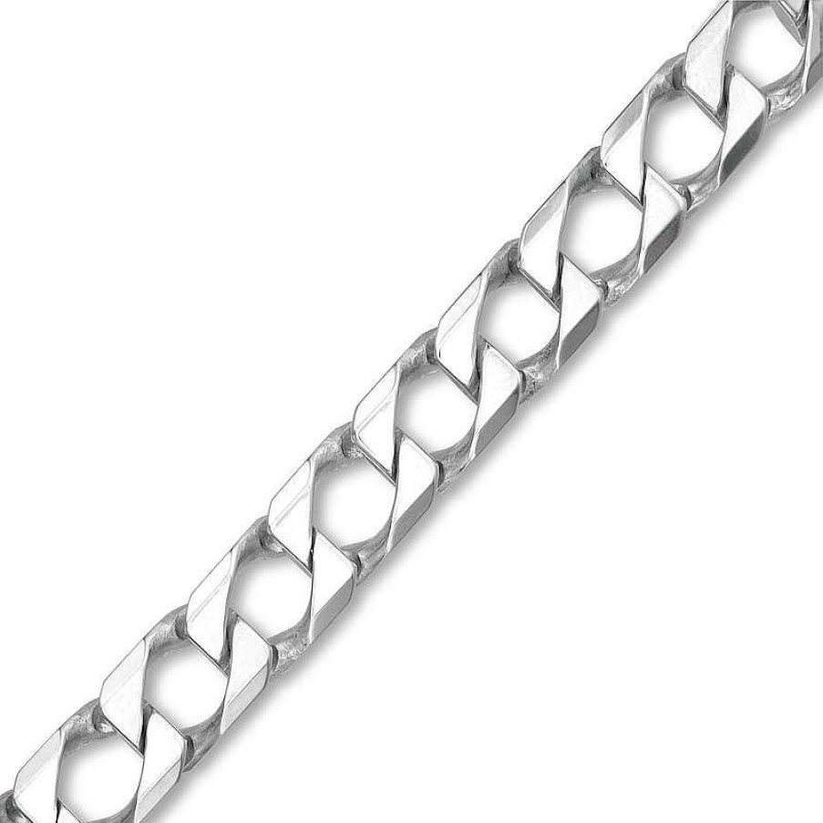 Zales 6.0Mm Diamond-Cut Curb Chain Bracelet In Solid Sterling Silver - 8.5" Bracelets