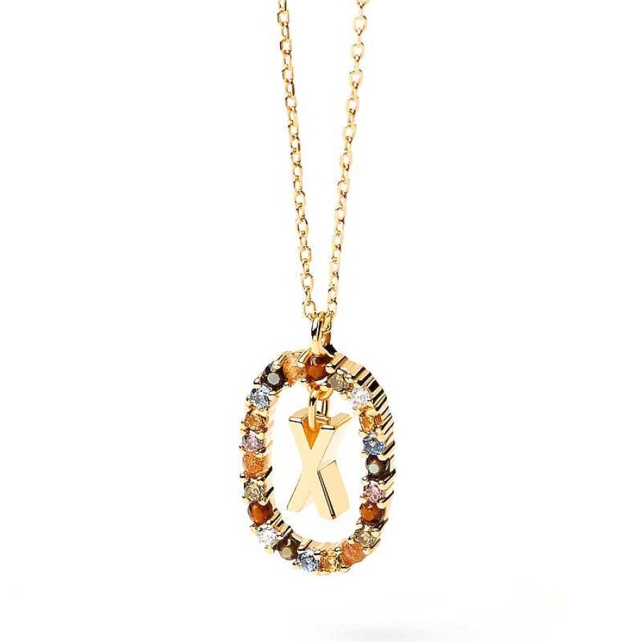 Zales Pdpaola At Zales Multi-Color "X" Pendant In Sterling Silver With 18K Gold Plate Necklaces