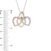 Zales 1/10 Ct. T.W. Diamond Triple Heart Pendant In 10K Tri-Tone Gold Necklaces