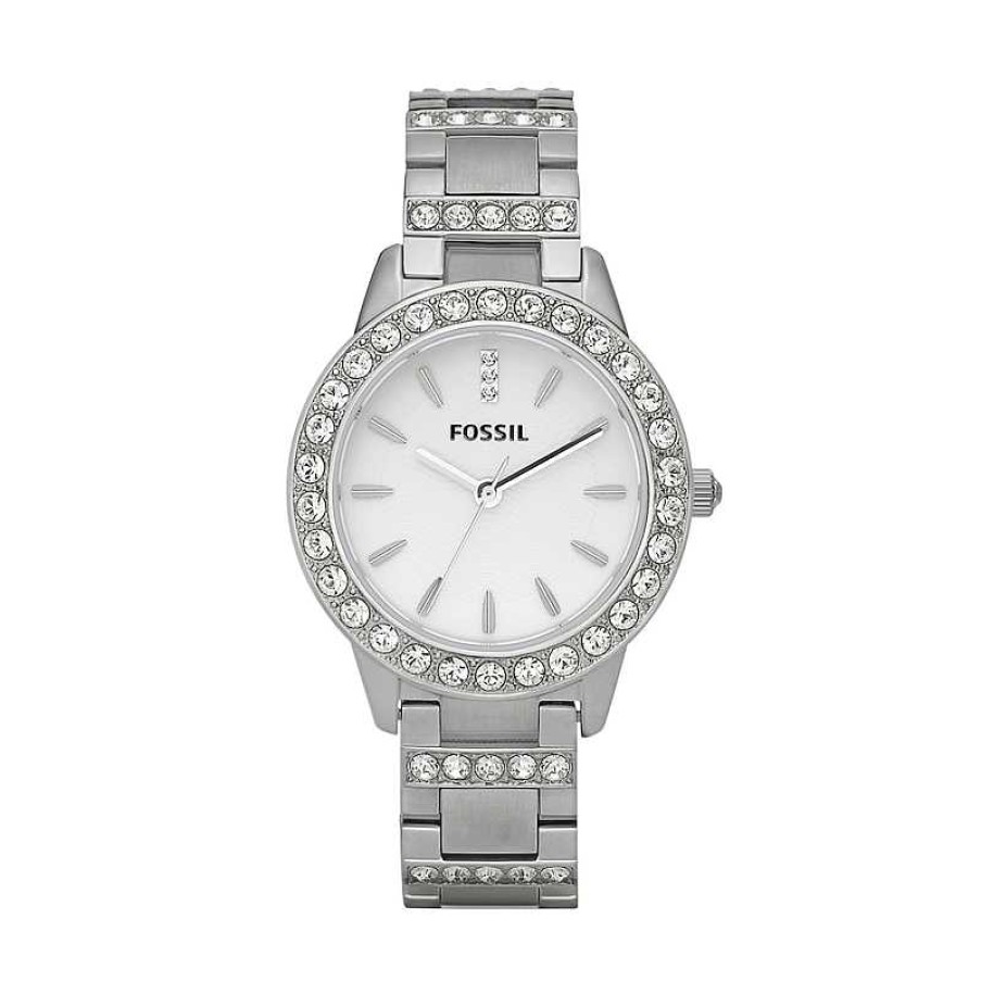 Fossil Ladies' Fossil Jesse Crystal Accent Watch With Silver-Tone Dial (Model: Es2362) Watches