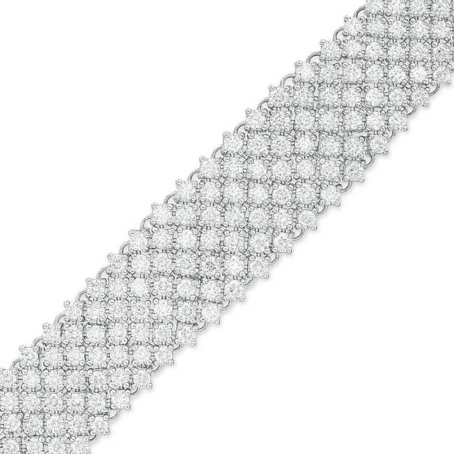 Zales 10 Ct. T.W. Diamond Multi-Row Bracelet In 10K White Gold Bracelets