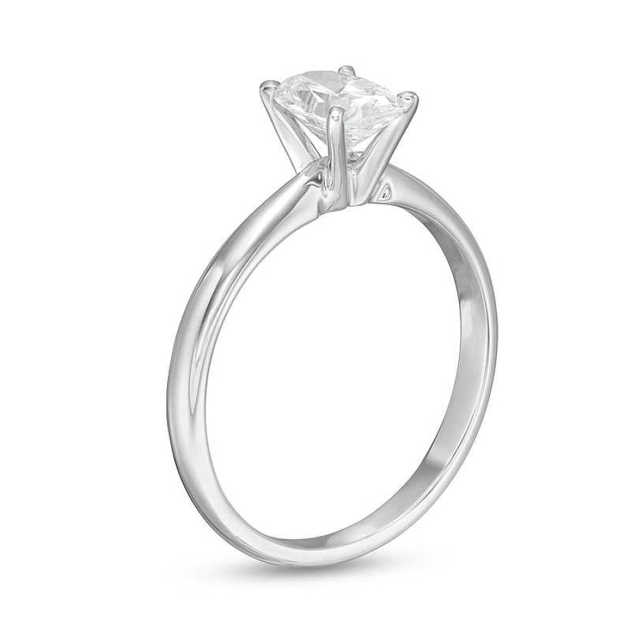 Zales 1 Ct. Certified Oval Lab-Created Diamond Solitaire Engagement Ring In 14K White Gold (F/Vs2) Rings