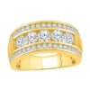 Zales Men'S 2 Ct. T.W.Certified Lab-Created Diamond Band In 14K Gold (F/Vs2) Rings