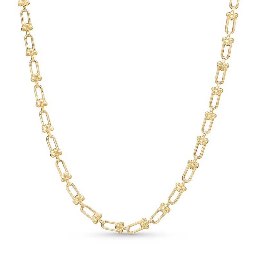 Zales Stirrup Link Necklace In Hollow 10K Gold - 18" Necklaces