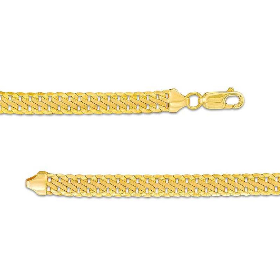 Zales Made In Italy 5.3Mm Satin S-Link Chain Bracelet In Hollow 14K Gold - 7.5" Bracelets