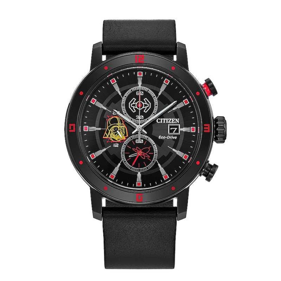 Citizen Citizen Eco-Drive® Star Wars Darth Vader Black Strap Chronograph Watch With Black Dial (Model: Ca0769-04W) Watches