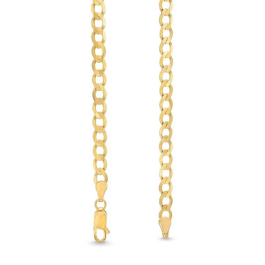 Zales 5.0Mm Diamond-Cut Curb Chain Necklace In Solid 10K Gold - 22" Necklaces