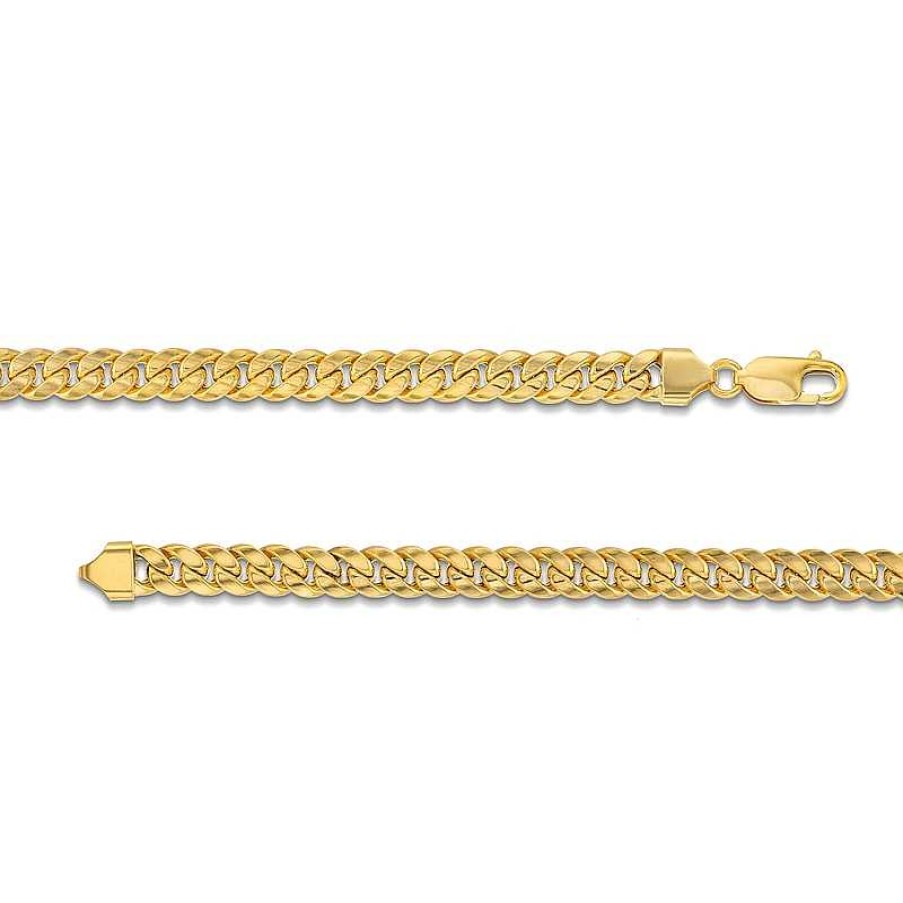 Zales 6.0Mm Miami Cuban Curb Chain Bracelet In Solid 10K Gold - 7.5" Bracelets