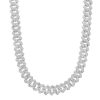 Zales Men'S 10 Ct. T.W. Diamond Squared Curb Chain Necklace In 10K White Gold - 22" Necklaces