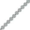 Zales 5 Ct. T.W. Multi-Diamond Graduated Flower Bracelet In 14K White Gold Bracelets