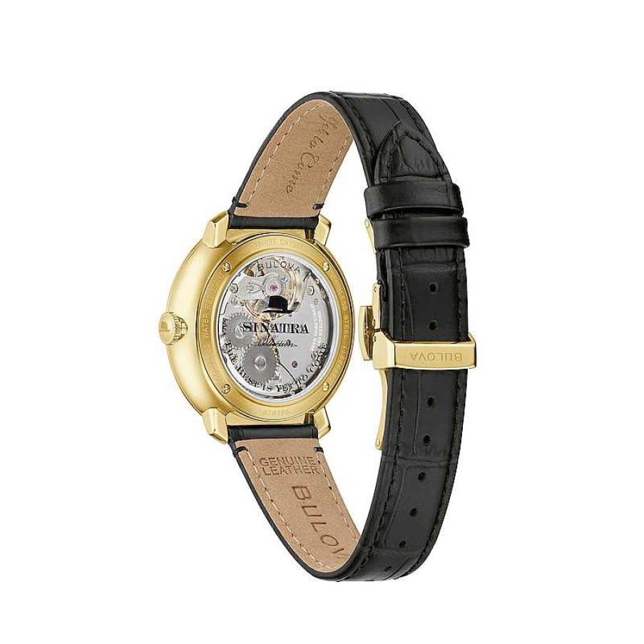 Bulova Men'S Bulova Frank Sinatra 'The Best Is Yet To Come' Collection Gold-Tone Strap Watch With Ivory Dial (Model: 97B195) Watches