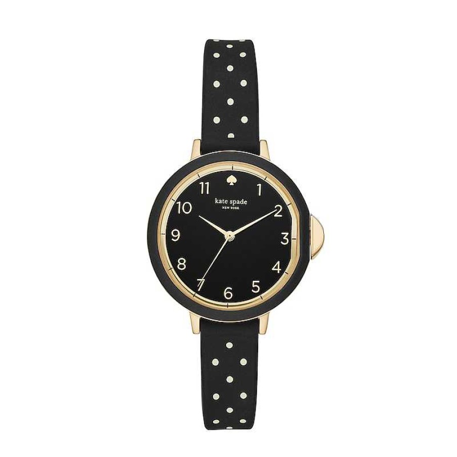 Kate Spade Ladies' Kate Spade Park Row Gold-Tone Strap Watch With Black Dial (Model: Ksw1355) Watches