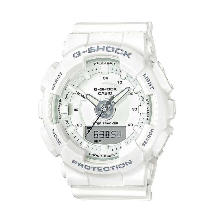 Casio G-Shock Ladies' Casio G-Shock White Strap Watch (Model: Gmas130-7A) Watches