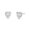 Zales 1/4 Ct. T.W. Heart-Shaped Multi-Diamond Stud Earrings In 10K White Gold Earrings