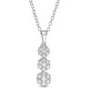 Zales 1/2 Ct. T.W. Multi-Diamond Graduated Three Stone Flower Pendant In 10K White Gold Necklaces