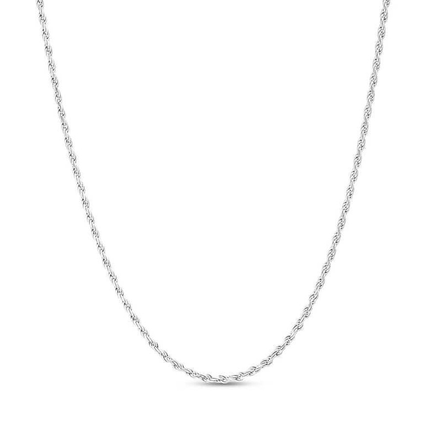 Zales Ladies' 1.0Mm Adjustable Rope Chain Necklace In Sterling Silver - 22" Necklaces