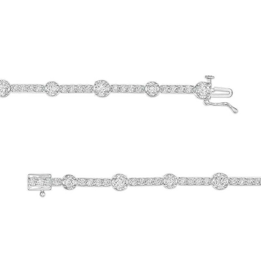 Zales 4 Ct. T.W. Certified Lab-Created Diamond Alternating Bracelet In 14K White Gold (F/Si2) Bracelets