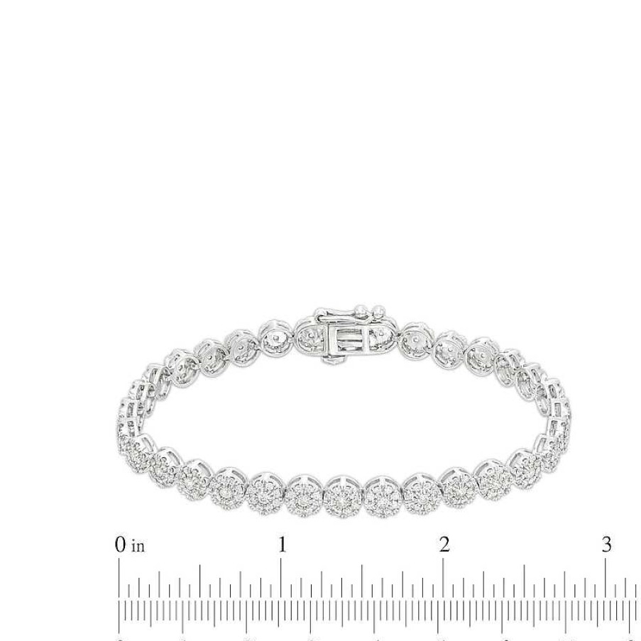 Zales 3 Ct. T.W. Multi-Diamond Line Bracelet In 10K White Gold Bracelets