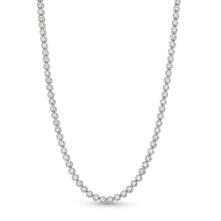 Zales 3 Ct. T.W. Certified Lab-Created Diamond Tennis Necklace In 10K White Gold (I/I1) Necklaces