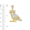 Zales Men'S 3/4 Ct. T.W. Diamond And Lab-Created Ruby Perched Owl Charm In 10K Gold Necklaces