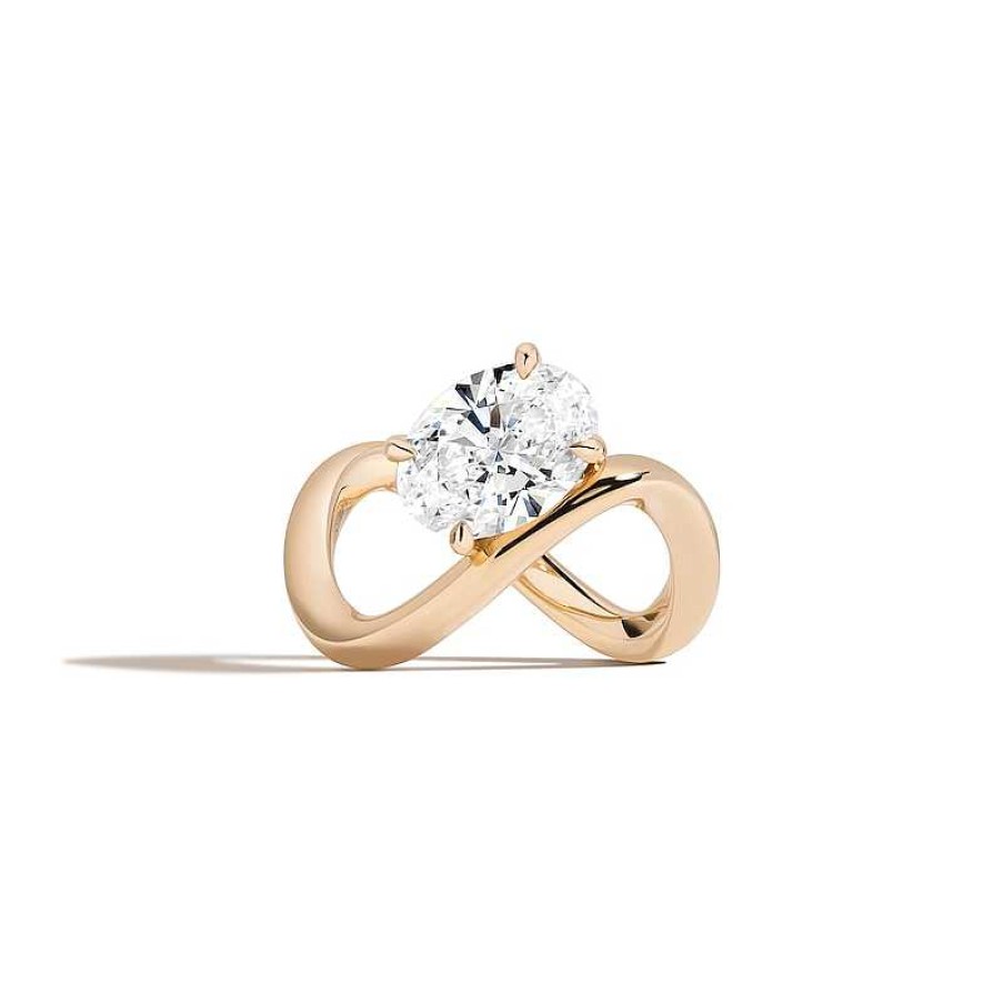 Zales Zales X Shahla 2 Ct. Certified Oval Lab-Created Diamond Solitaire Zaha Infinity Engagement Ring In 14K Gold (F/Vs2) Rings