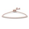 Zales 1/10 Ct. T.W. Diamond Bar Bolo Bracelet In Sterling Silver With 14K Rose Gold Plate - 9.0" Bracelets