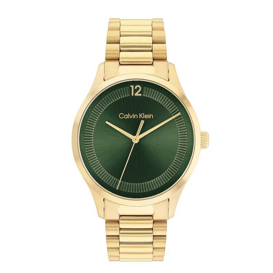 Calvin Klein Calvin Klein Gold-Tone Ip Watch With Green Dial (Model: 25200229) Watches