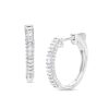 Zales 1/2 Ct. T.W. Baguette Diamond Hoop Earrings In 10K White Gold Earrings