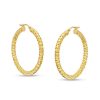 Zales Oro Diamante 30.0Mm Diamond-Cut Tube Hoop Earrings In 14K Gold Earrings