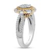 Zales Enchanted Disney Belle 3/4 Ct. T.W. Oval Multi-Diamond And Citrine Double Frame Engagement Ring In 14K Two-Tone Gold Rings