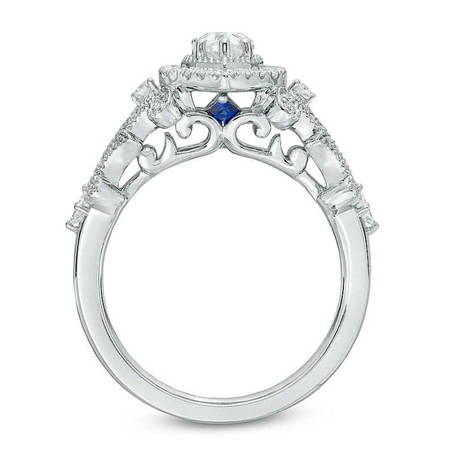 Zales Vera Wang Love Collection 1 Ct. T.W. Pear-Shaped Diamond Frame Engagement Ring In 14K White Gold Rings