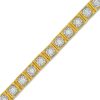 Zales 1 Ct. T.W. Diamond Vintage-Style Tennis Bracelet In Sterling Silver With 14K Gold Plate - 7.25" Bracelets