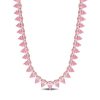 Zales Pear-Shaped Pink Lab-Created Sapphire Tennis Necklace In Sterling Silver With Rose Rhodium Necklaces