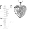 Zales Diamond Accent Photo Heart Locket In Sterling Silver With 18K White, Yellow Or Rose Gold Plate (1 Image And Line) Necklaces