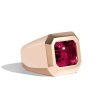 Zales Zales X Shahla Emerald-Cut Lab-Created Ruby Deco Signet Ring In 14K Rose Gold Rings