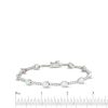 Zales Pear-Shaped Lab-Created Opal And White Lab-Created Sapphire Station Line Bracelet In Sterling Silver - 7.25" Bracelets