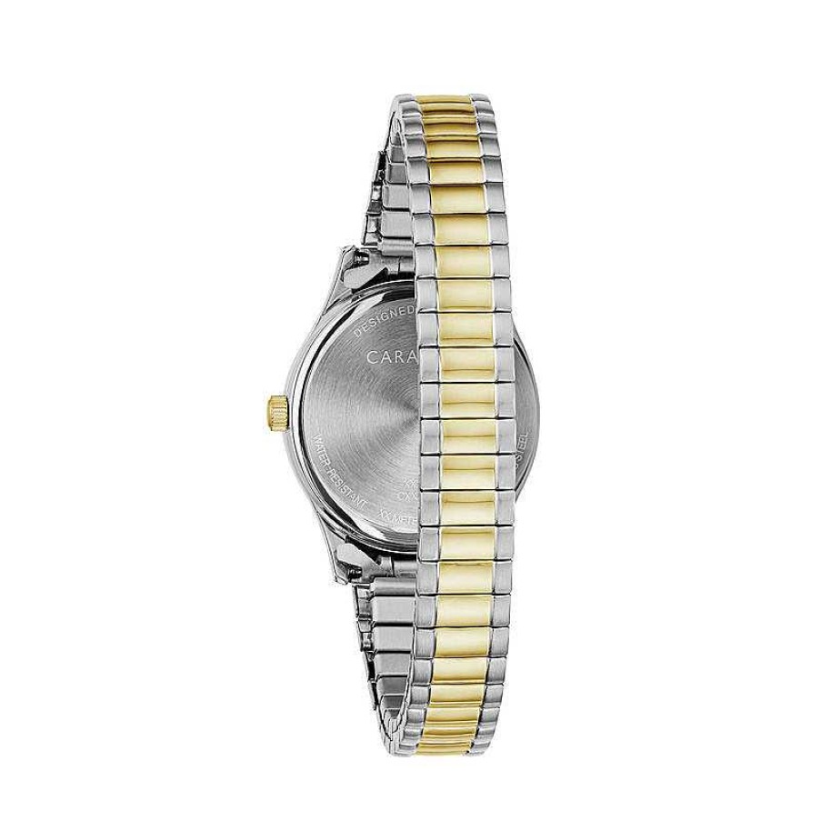 CARAVELLE Ladies' Caravelle By Bulova Two-Tone Expansion Watch With White Dial (Model: 45M111) Watches