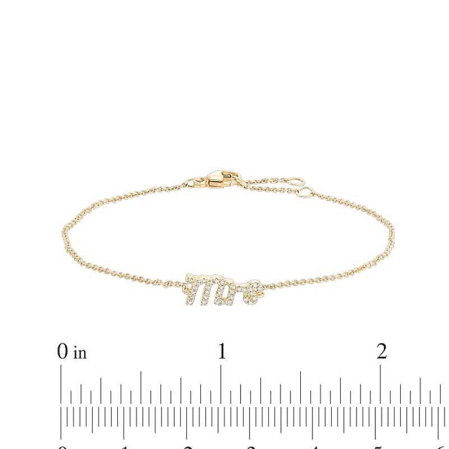 Zales Love Talks 1/10 Ct. T.W. Diamond "Mrs" Script Bracelet In 10K Gold - 7.5" Bracelets