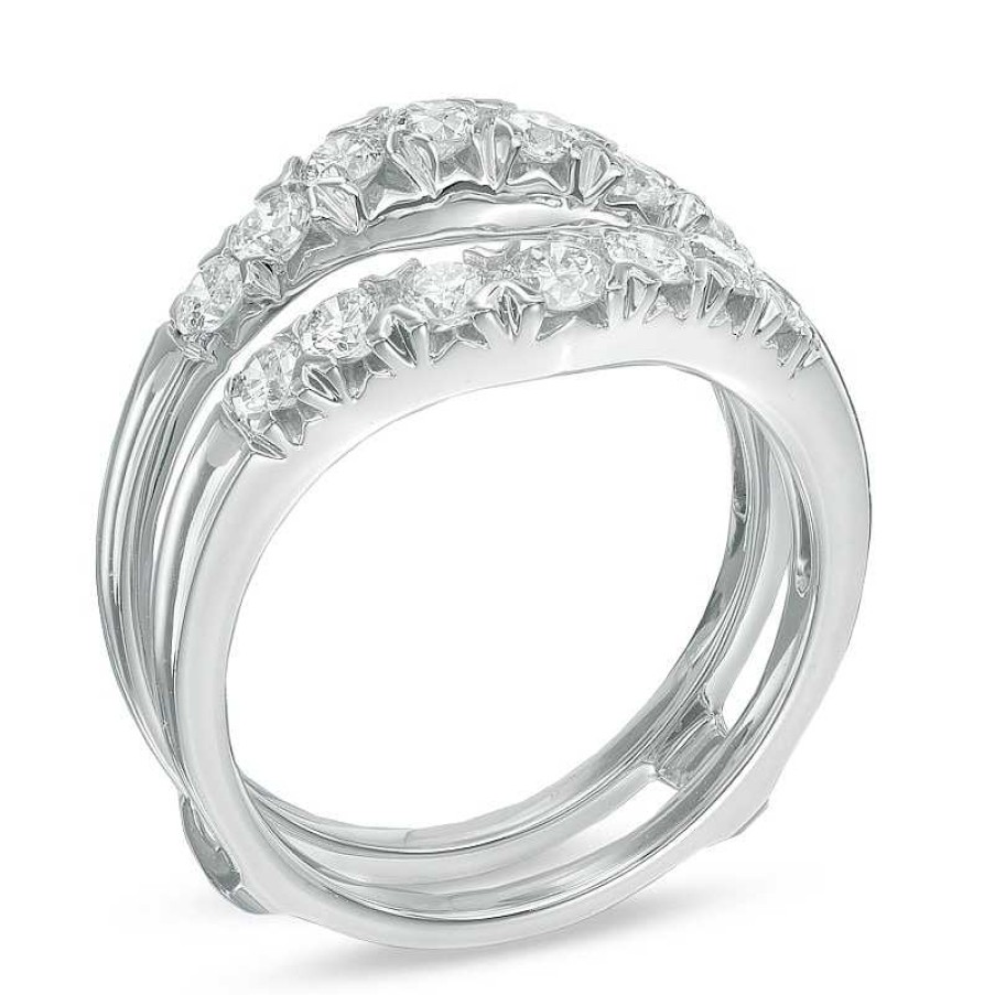 Zales 1 Ct. T.W. Diamond Contour Solitaire Enhancer In 14K White Gold Rings