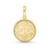 Zales Lion Portrait Medallion Charm In Solid 14K Gold Necklaces