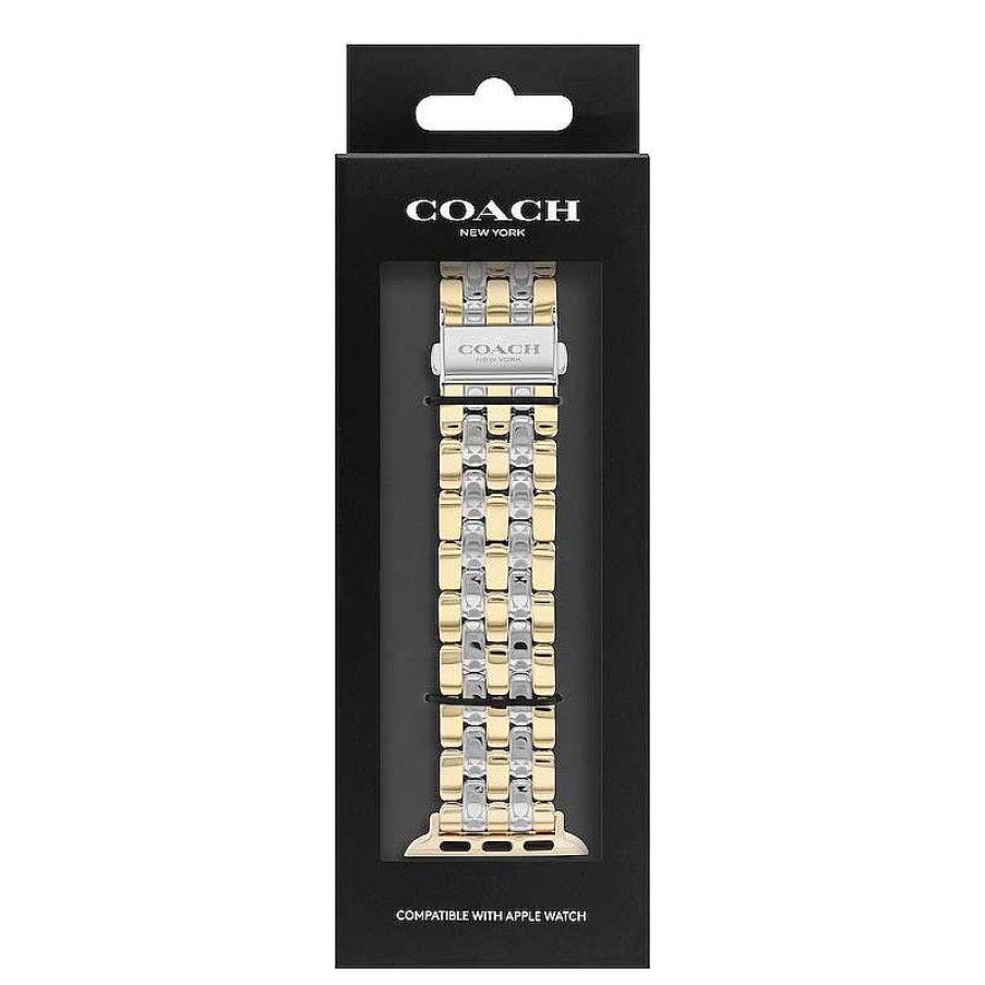 Coach Ladies' Coach Apple Watch Straps Two-Tone Interchangeable Replacement Band Smart Watch Attachment (Model: 14700245) Watches