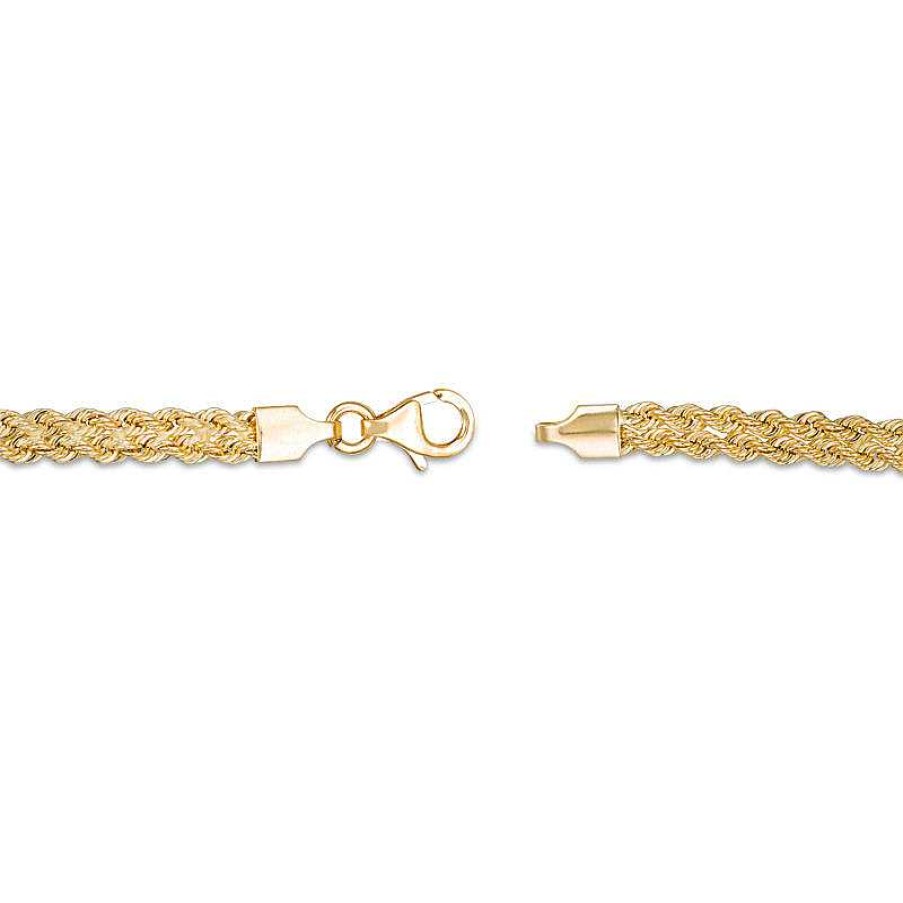 Zales Made In Italy 4.2Mm Double Rope Chain Bracelet In 14K Gold - 7.5" Bracelets