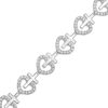 Zales 2 Ct. T.W. Diamond Heart And Cross Link Bracelet In Sterling Silver - 7.5" Bracelets